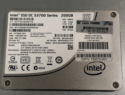 Intel 200gb s3700 ssd - hp, dc